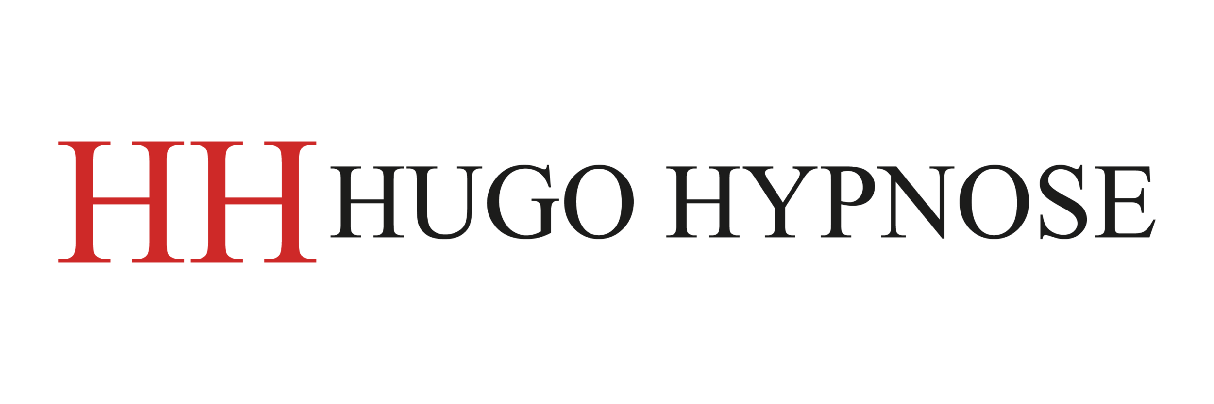 Logo horizontal de Hugo Hypnose, avec les initiales HH stylisées et le nom complet, symbolisant l’équilibre et l’harmonie de l’hypnose intégrative.